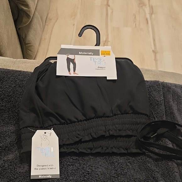 Time and Tru Pants - Time and Tru Black Maternity Joggers Size Large Black NWT